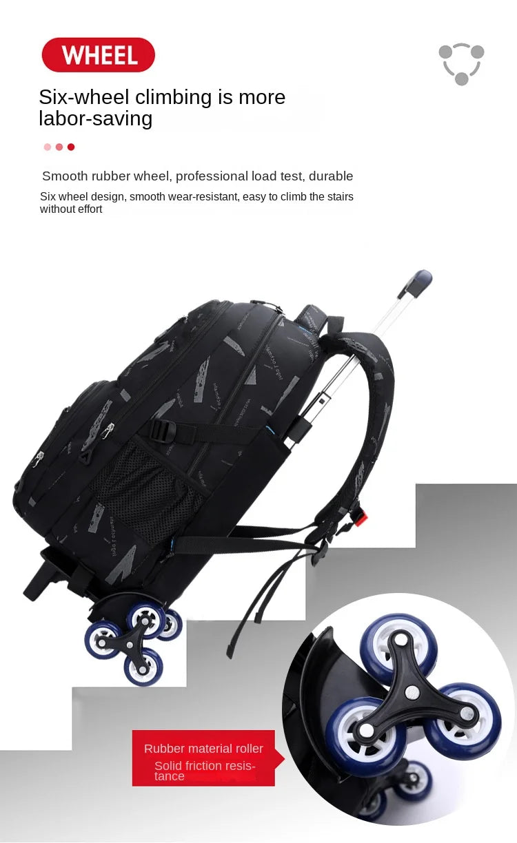 Trolley School Bags for Boys Children Rolling Backpack Elementary School Backpack with Wheels Student Book Bag Carry on Luggage