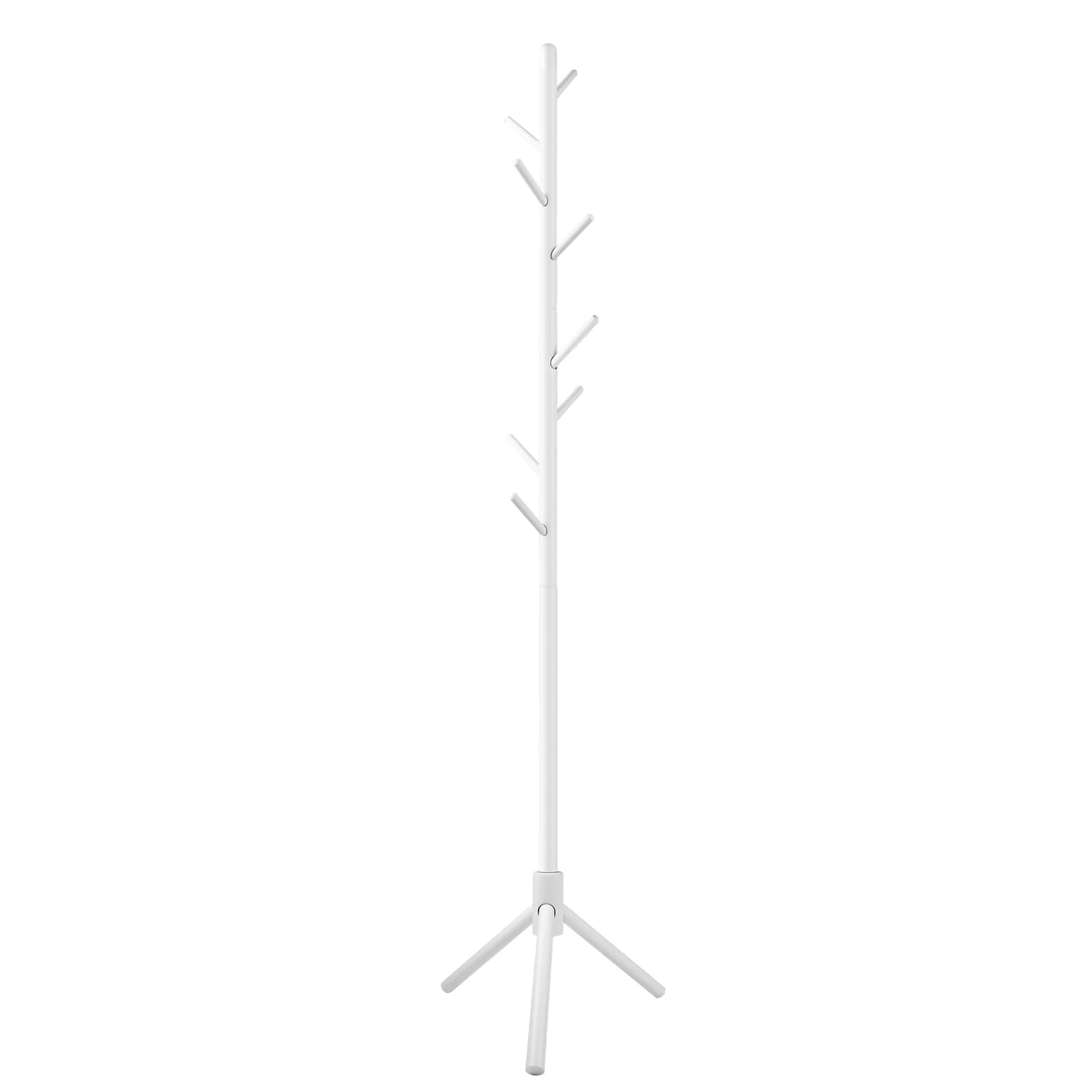 Solid Wood Coat Racks Stand Adjustable Height Clothes Hanger 8 Hook for Home Entryway Clothes Hat Scarves Handbags Rack