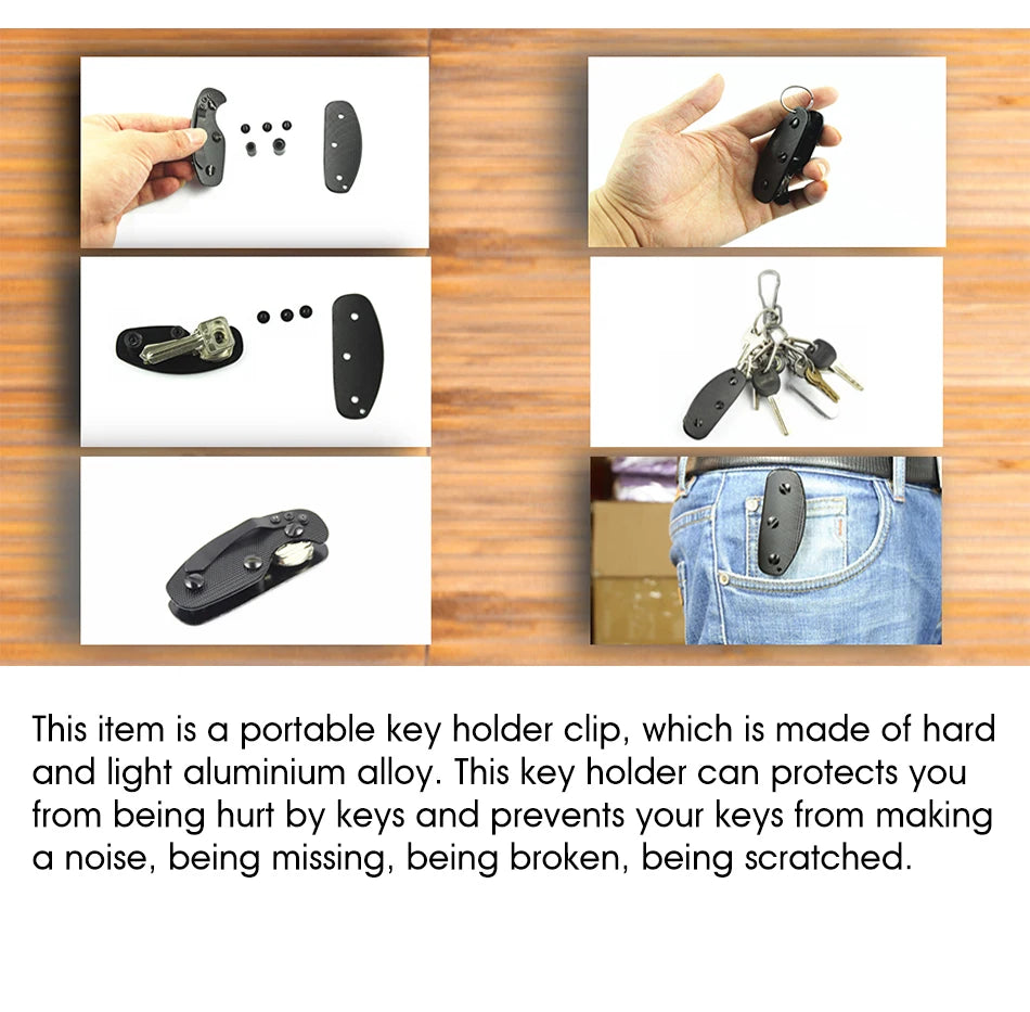 Key Holder Organizer Compact Aluminum Key Holder Clip Folder Keyring Outdoor Multi EDC Function Pocket Tool