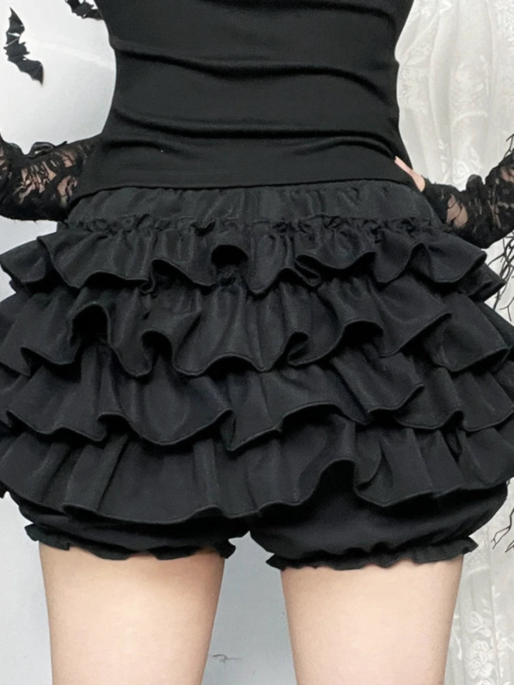 AltGoth Mall Goth Cake Shorts Women Hotsweet Y2k E-girl Harajuku Cross Pendant Culottes Aesthetic Fairycore Cute Kawaii Shorts