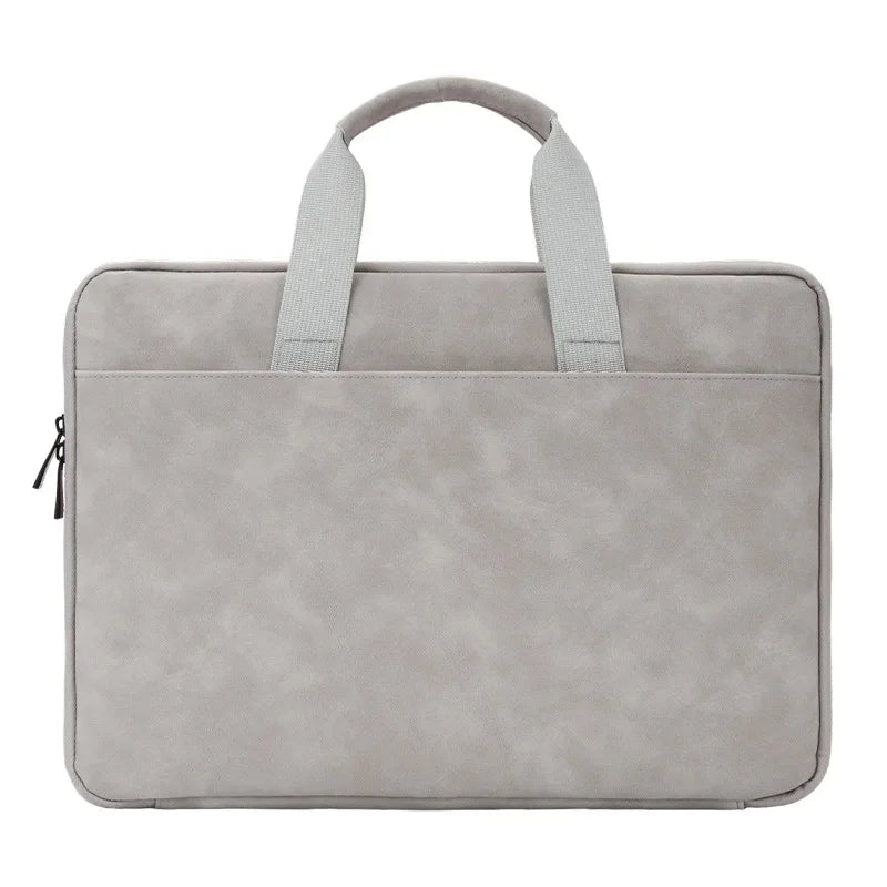 Fully Opening and Closing PU Sheepskin Leather Laptop Bag Suitable for 13-16 Inches Delicate Feel Splashproof and Shockresistant