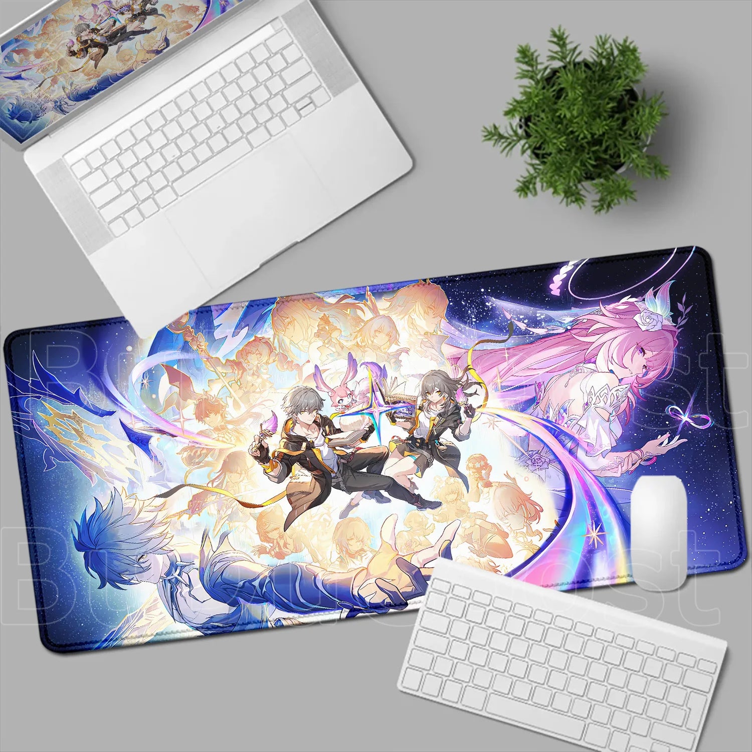 Amphoreus New HD Print Rubber Keyboard Mats Honkai Star Rail Cyrene Phainon Mousepad Chrysos Heir Mouse Pad Computer Accessories