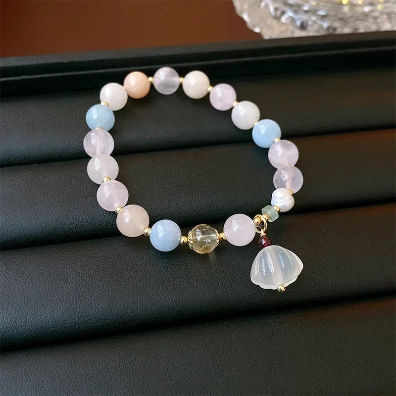 Butterfly Star Moon Flower Pendant Glazed Bracelet Jewelry Gift Beauty Accessory Bead Chain with Colorful Beads Lucky Bracelet