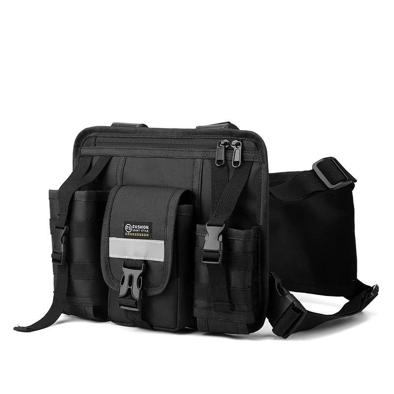 Reflective Design Chest Rig Bag Wear-resistant Tactical Vest Bag Multiple Pockets Students Chest Bag Hip-hop Streetwear Backpack