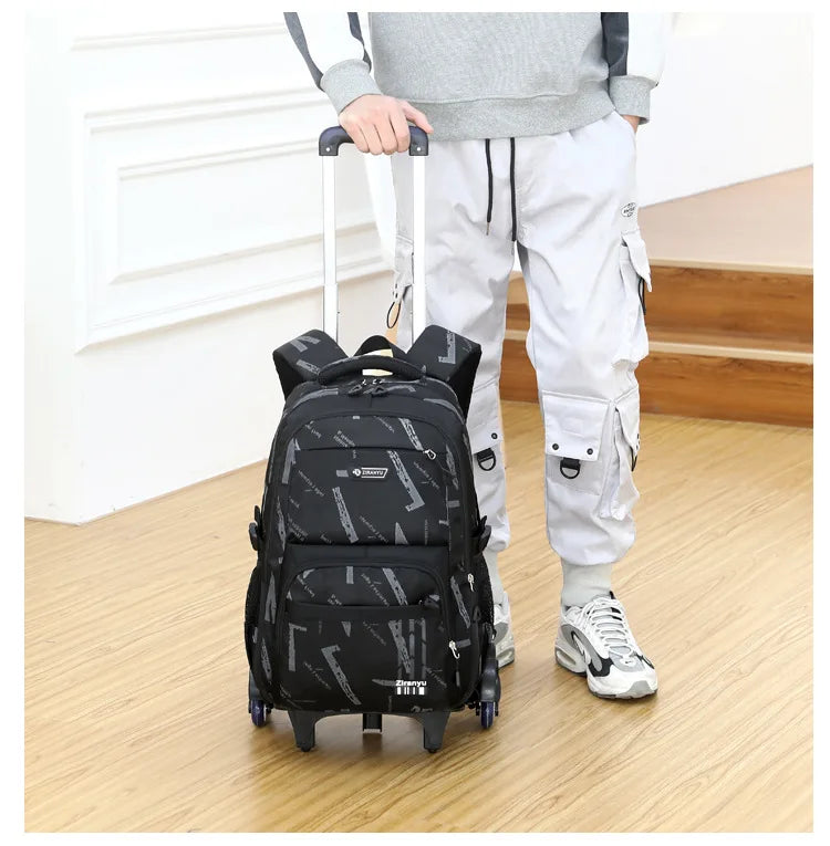 Trolley School Bags for Boys Children Rolling Backpack Elementary School Backpack with Wheels Student Book Bag Carry on Luggage