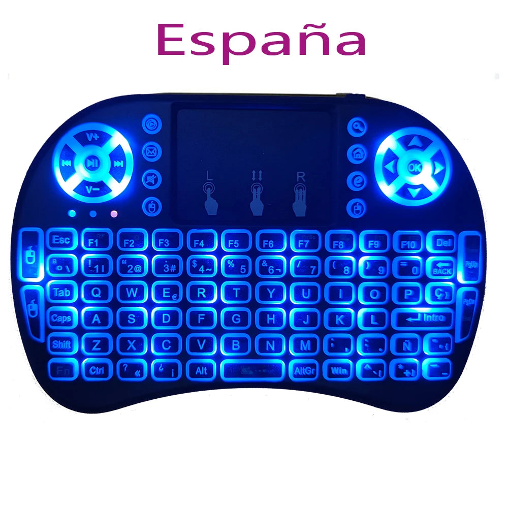 I8 Mini Wireless Keyboard Backlight 7 color 2.4G Touchpad for Android TV Box PC Projector Pad
