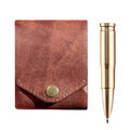 Multifunctional Compact Wallet Bi-Fold Slim Minimalist Wallet Complimentary Fountain Pen for Daily Commuting Business and Travel