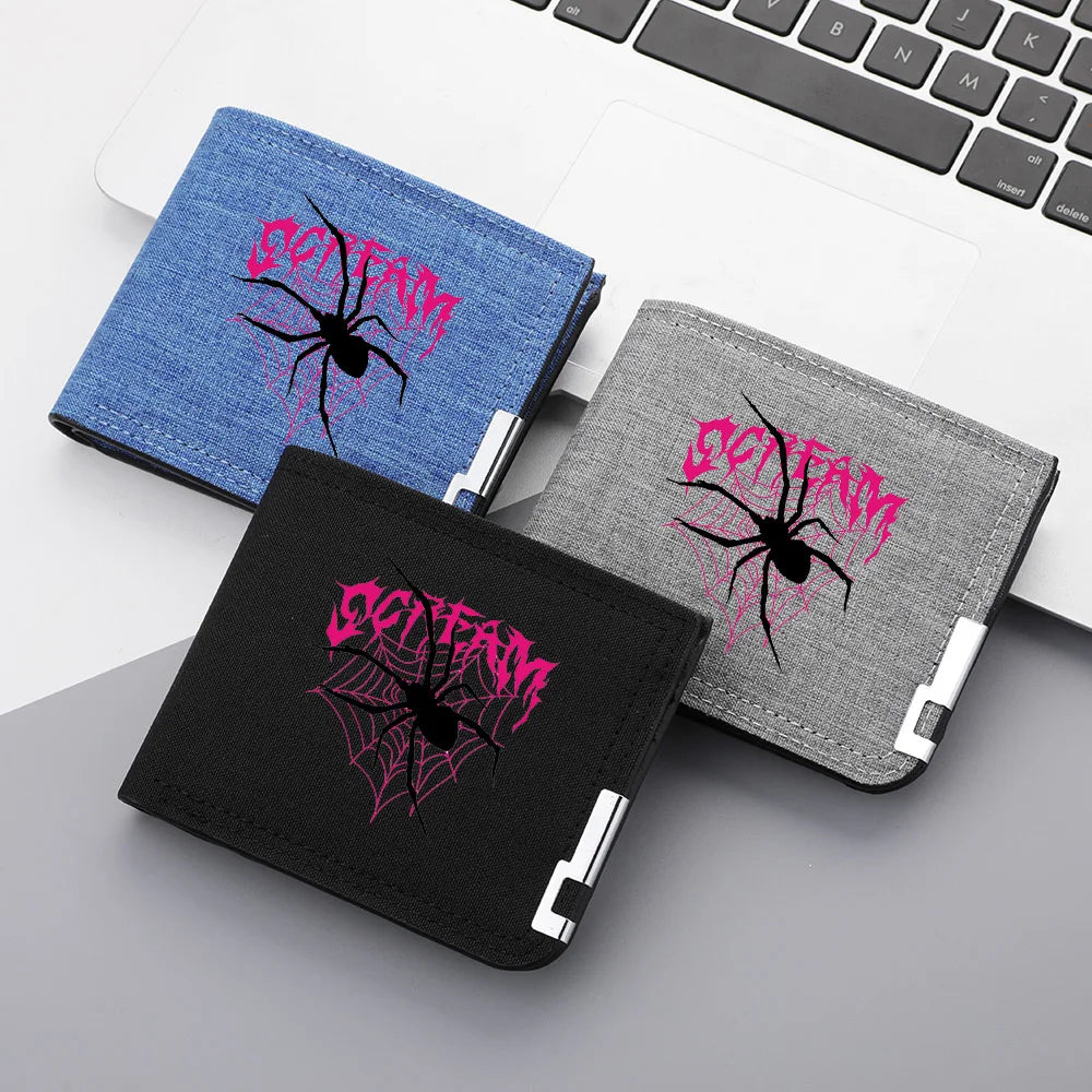 New Men's Wallet Canvas Double Folding Zipper Coin Pocket For ID Card Holders Short Card Holders Wallet