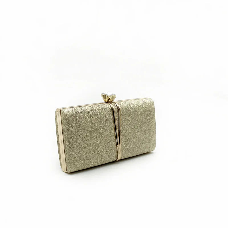 Shiny Glitter Evening Clutch Bag Women Wedding Purse Party Banquet Handbag Lady Elegant Daily Club Chain Crossbody Shoulder Bag