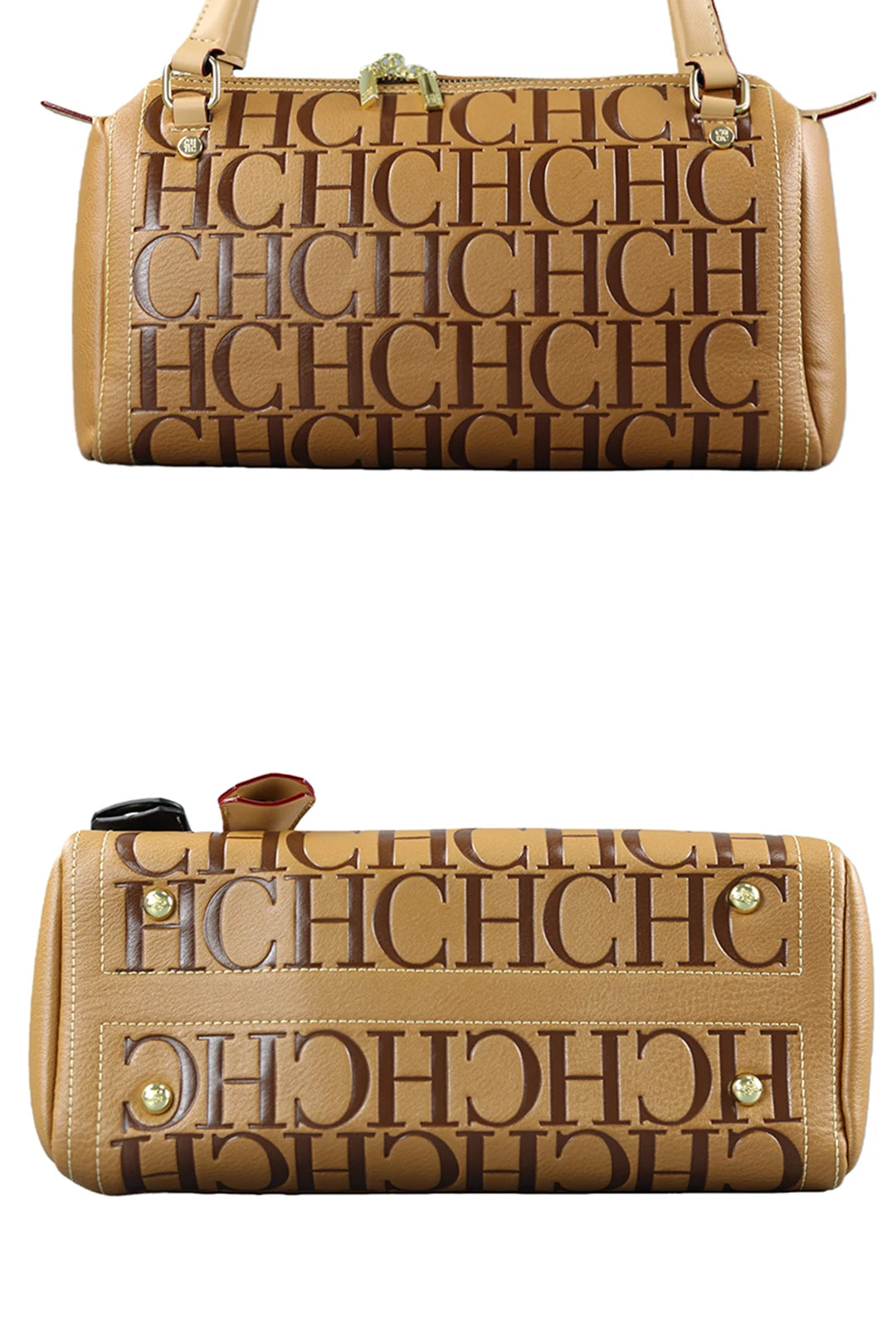2025Vintage Style CH Brand Fashion Embossed Letter Cylindrical Handbag Large Capacity Commuter Shoulder Bag