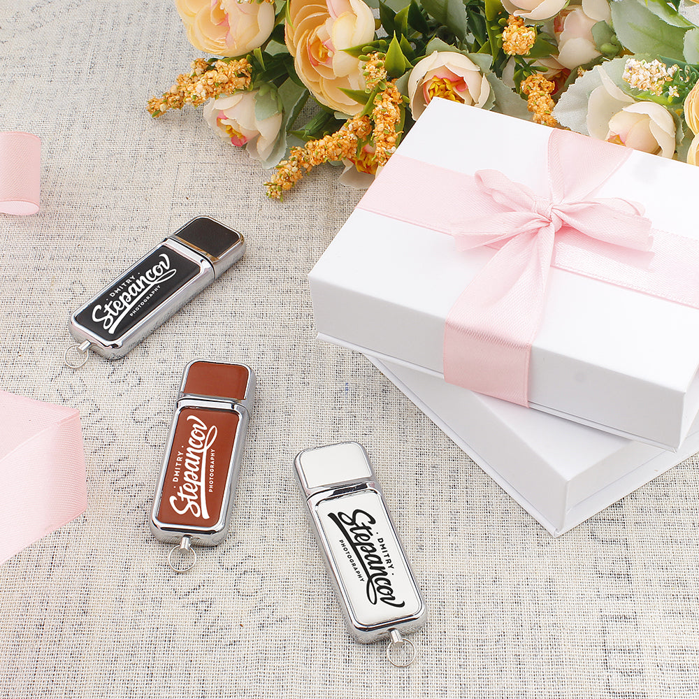 JASTER  USB 2.0 Flash Drives 64GB Brown Leather Business GIFT LOGO  Fashion Pen drive 32GB U disk Free Color pen usb 128GB BOX