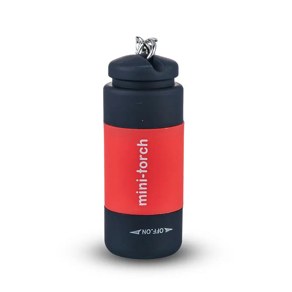 Mini Torch LED Rechargeable Flashlight Portable Keychain Rotary Switch Waterproof Outdoor Camping Emergency Flashlight
