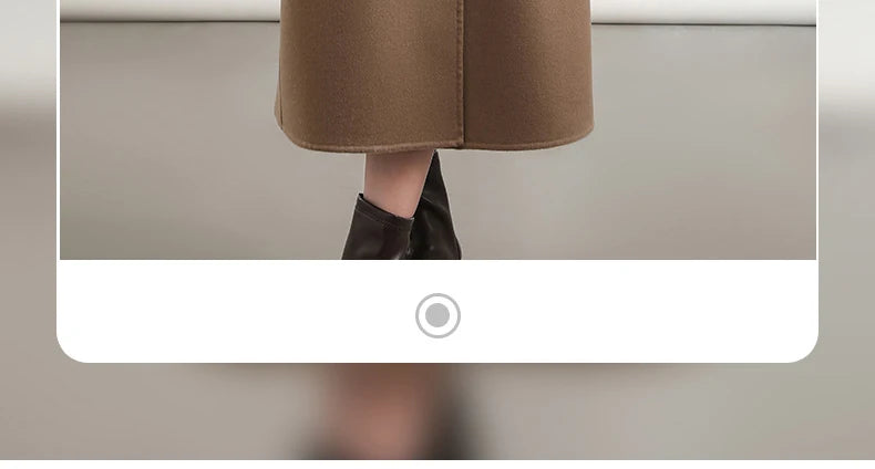 2025 Women's 100% Cashmere Thick Double sided Long Jacket Classic Multi functional Fashion Suitable for Business