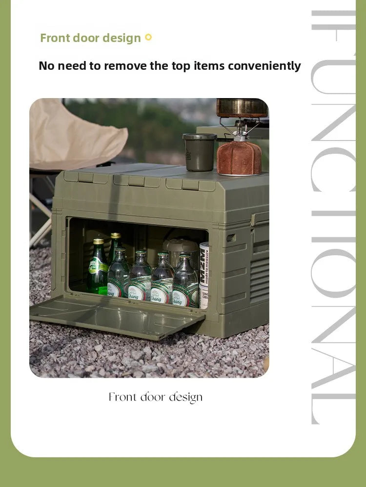 Outdoor camping folding box Car trunk with table Camping picnic finishing box Household storage box