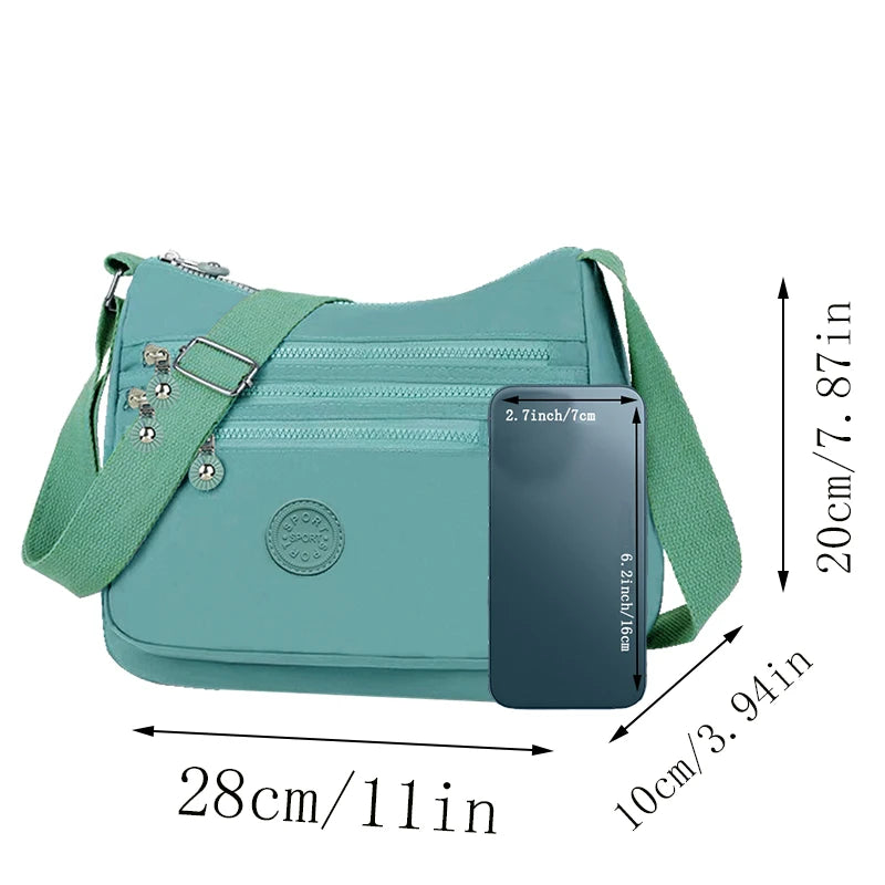 Neutral style men's and women's nylon crossbody bag for casual wear, fashionable canvas bag for women's shoes.
