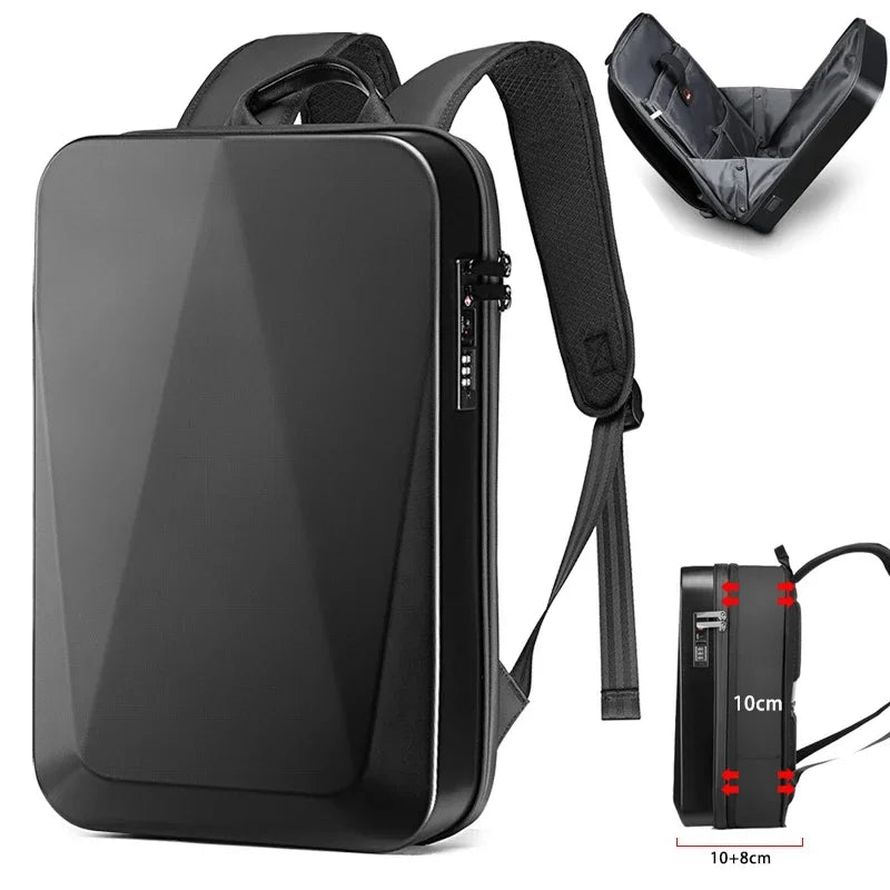 Men's 15.6" Laptop Hard Shell Backpack Waterproof Anti-theft Expandable TSA Lock Gaming Pack Luxury Business Backpack USB Charge