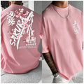 Fashionable men's summer personalized letter cherry blossom print soft and breathable round neck T-shirt outdoor festival street