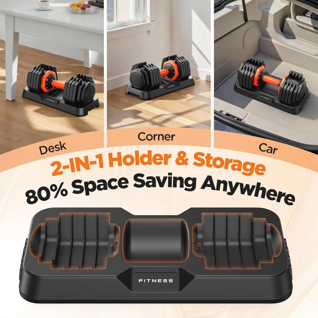 2026 Updated Adjustable Dumbbell Set of 2, 110lbs/50lbs Weights Dumbbell Set with Storage Box, 25lbs/55lbs, Customized