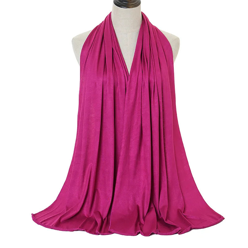 Ramadan Modal Cotton Jersey Hijabs For Woman Long Muslim Shawl Plain Soft Turban Niqab Head Wraps Scarf Women Hijab