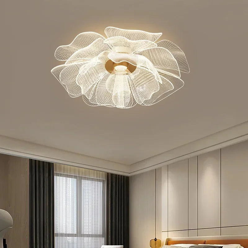 Nordic Flower Ceiling Lights for Bedroom Balcony Hallway Ceiling Chandelier Minimalist Decor Indoor Lighting Lusters Luminaires
