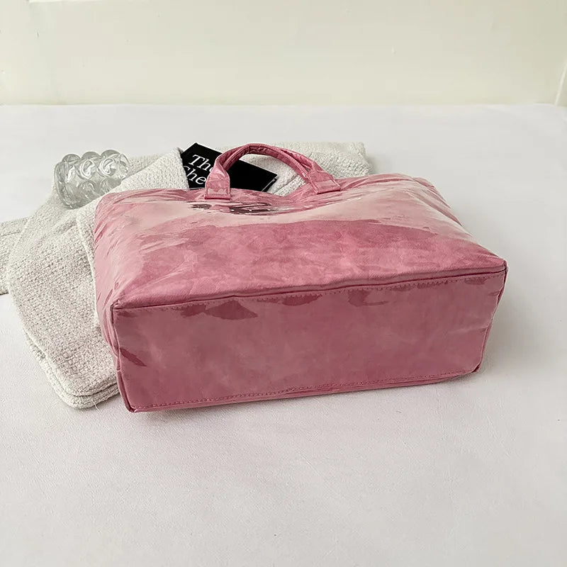 Retro tote bag waterproof DuPont paper shoulder bag fashionable commuting large capacity kraft paper handbag