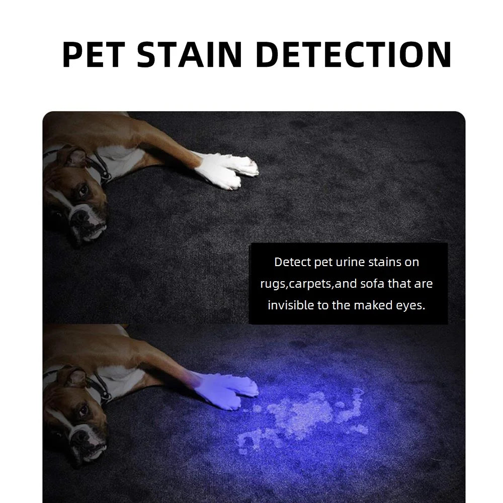 SV005 10W 365nm UV Flashlight USB Rechargeable Ultraviolet Invisible USB Torch Pet Urine Stains Ore Scorpion Detection Lamp