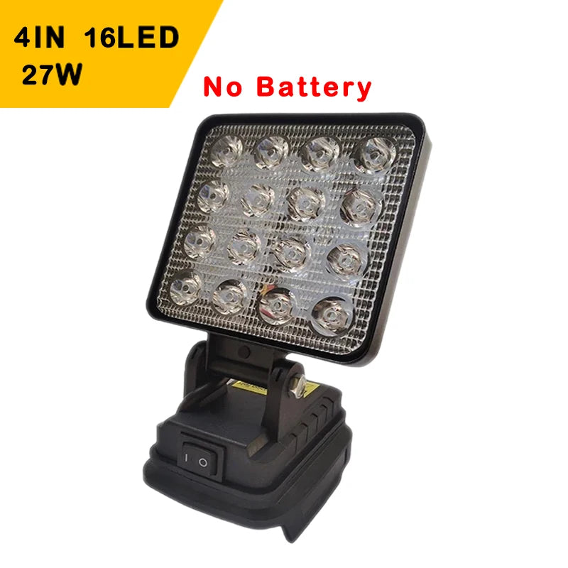 Portable LED Light Spotlights, Cordless, Outdoor Work, Fishing, Handheld Emergency Tool, Dewalt 18V Battery, 3 ", 4", 5 ", 8"