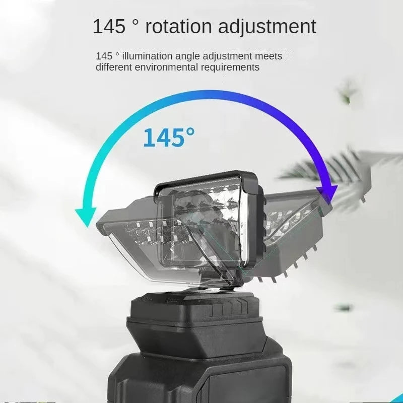 Portable LED Light Spotlights, Cordless, Outdoor Work, Fishing, Handheld Emergency Tool, Dewalt 18V Battery, 3 ", 4", 5 ", 8"