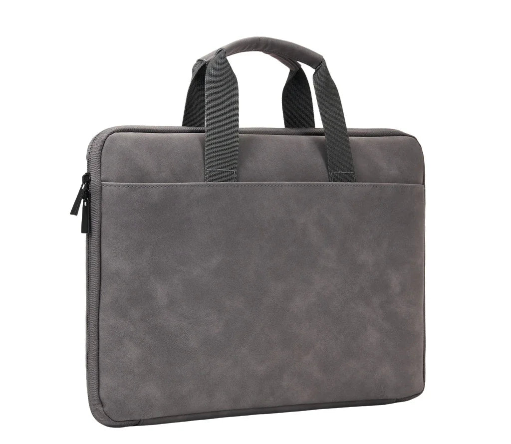 Fully Opening and Closing PU Sheepskin Leather Laptop Bag Suitable for 13-16 Inches Delicate Feel Splashproof and Shockresistant