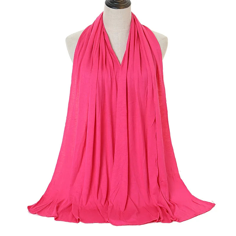 Ramadan Modal Cotton Jersey Hijabs For Woman Long Muslim Shawl Plain Soft Turban Niqab Head Wraps Scarf Women Hijab