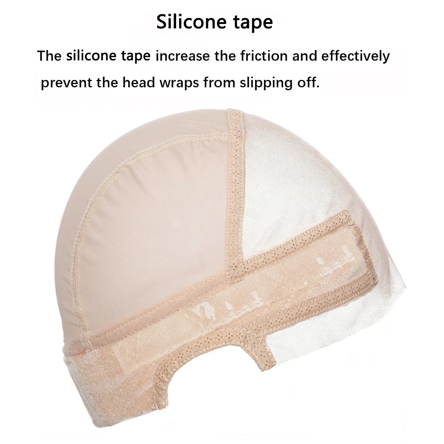 Wig Cap with Silicone Grip Band for Keeping Wigs in Place, More Full Cap-wide Transparent Lace for Lace Front Wigs
