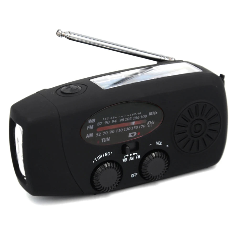 5000mAh Emergency Radio Solar Powered Hand Crank Radio Multifunctional Bluetooth AM/FM Weather Radio Speaker with LED Flashlight