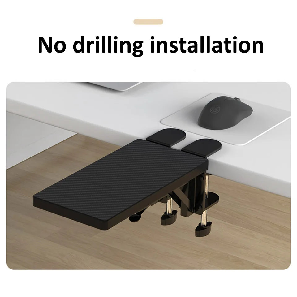HKXA Computer Arm Support Ergonomic Adjustable Desk Armrest Sturdy Mouse Arm Support Computer Desktop Extender for Home Office
