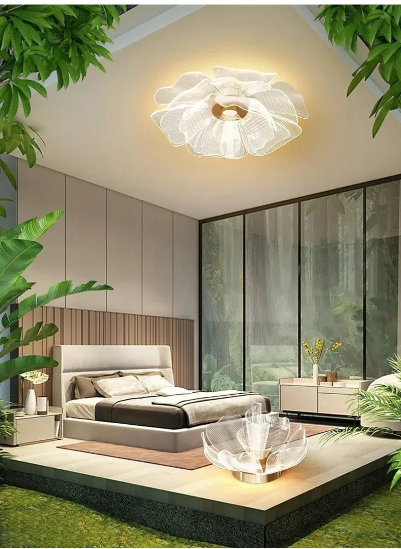 Nordic Flower Ceiling Lights for Bedroom Balcony Hallway Ceiling Chandelier Minimalist Decor Indoor Lighting Lusters Luminaires