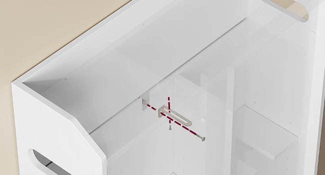VASAGLE Bathroom chest of drawers Bathroom wardrobe Bathroom wardrobe Space Saving Sliding Doors Adjustable Flooring