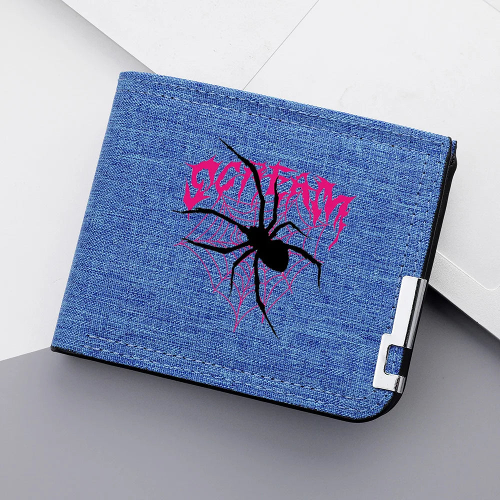 New Men's Wallet Canvas Double Folding Zipper Coin Pocket For ID Card Holders Short Card Holders Wallet