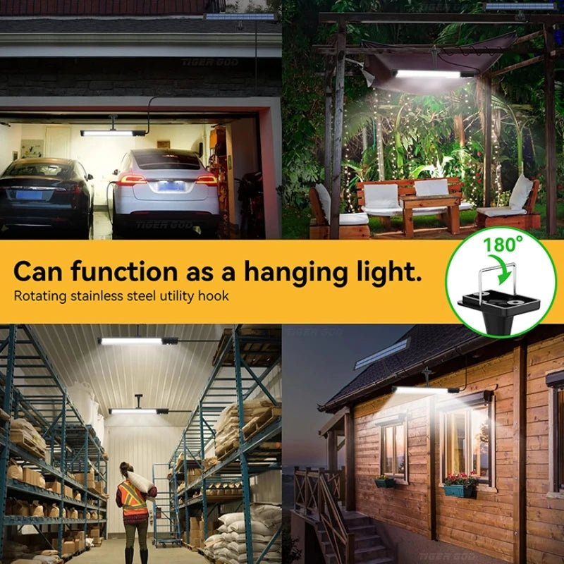 Motion Sensor LED Solar Lights with Remote - 4 Modes Waterproof LED Wall Lamp for Outdoor Garden Camping, USB/Solar Charging,