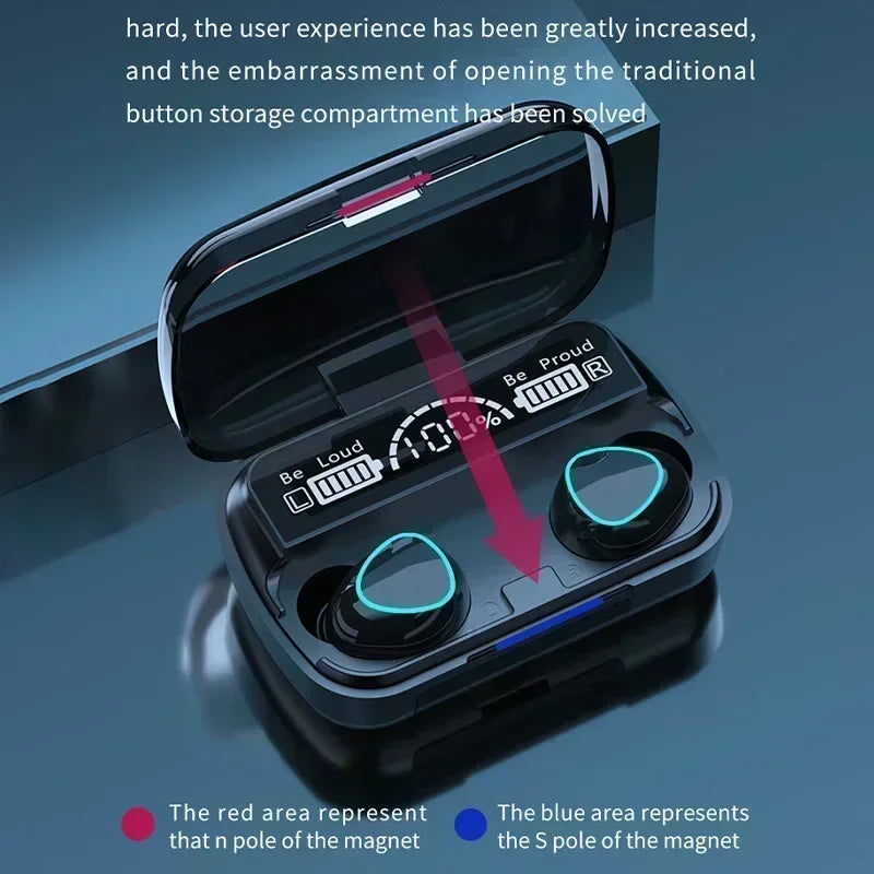Bluetooth headset M10 hands-free LED Dispay headset Bluetooth HiFi stereo music wireless earplug waterproof game headset