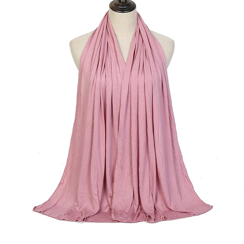 Ramadan Modal Cotton Jersey Hijabs For Woman Long Muslim Shawl Plain Soft Turban Niqab Head Wraps Scarf Women Hijab