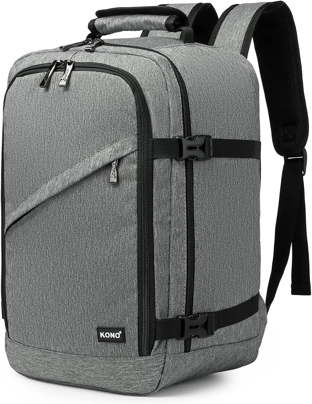 Kono Cabin bag 40x20x25 cm for Ryanair Under Seat hand luggage Backpack, Cabin Size 20L Black Minimalist