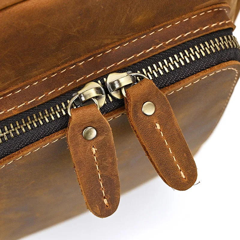 Mans 100% Genuine Leather Sling Bag Men Messenger Bags for Men Black Chest Bags for Phone Casual Sport Shoulder Bag