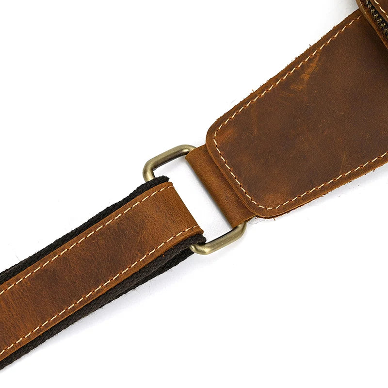 Mans 100% Genuine Leather Sling Bag Men Messenger Bags for Men Black Chest Bags for Phone Casual Sport Shoulder Bag