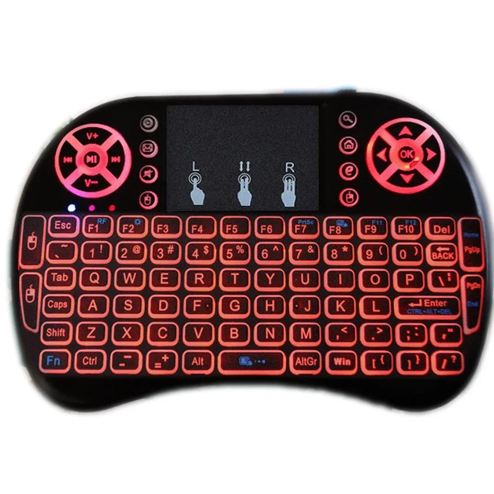 I8 Mini Wireless Keyboard Backlight 7 color 2.4G Touchpad for Android TV Box PC Projector Pad