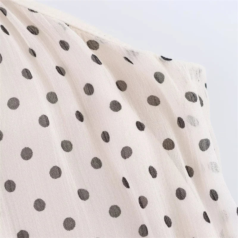 Women's Dresses New Spring 2025 Polka dot dress Sexy shoulders Irregular personality expanded maxi skirt Flowing  5289042