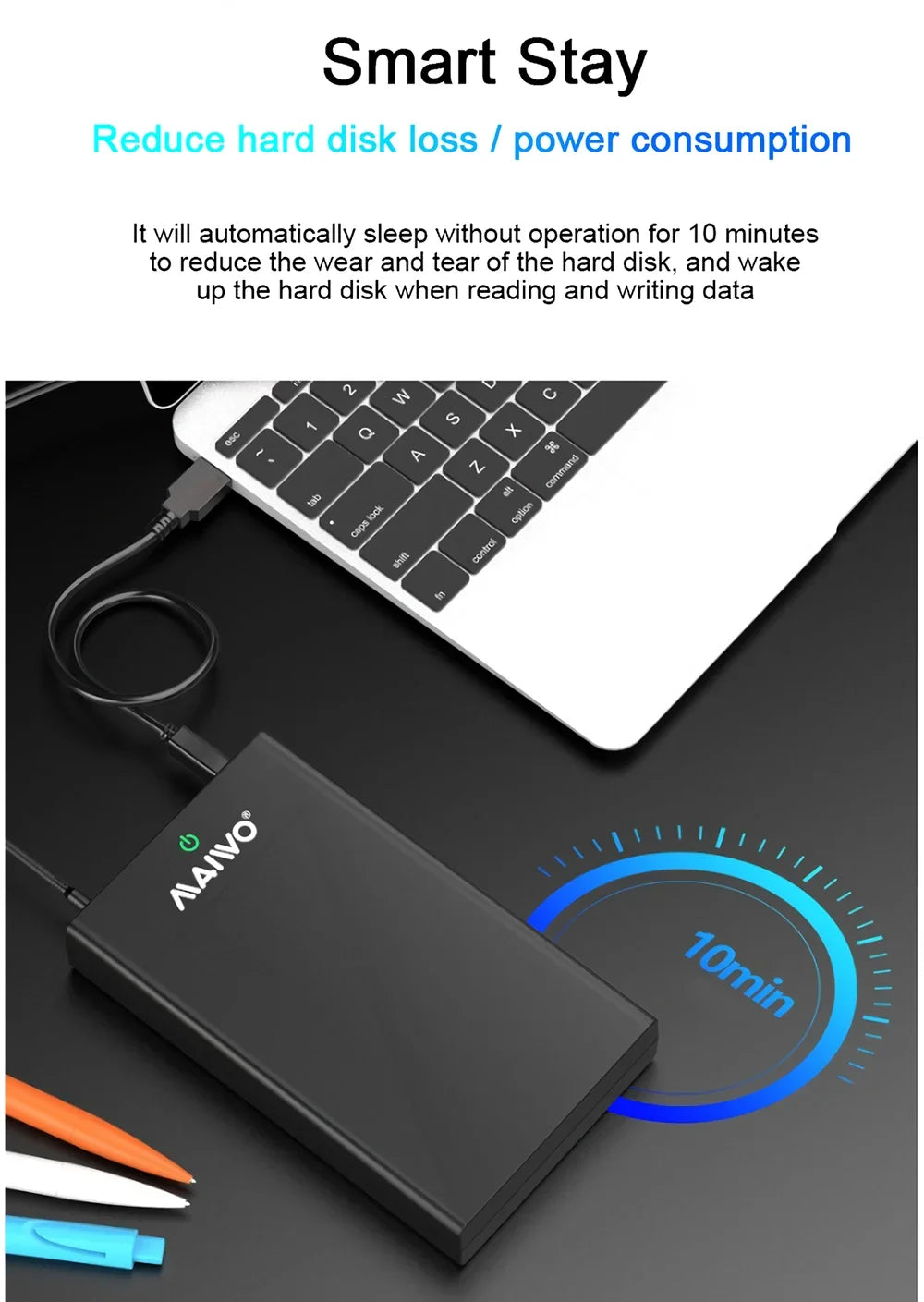 MAIWO 2.5 3.5 Inch SATA HDD Enclosure USB3.0 to SATA Hard Drive Case Adapter 24TB Capacity Support UASP High Speed for PC Laptop