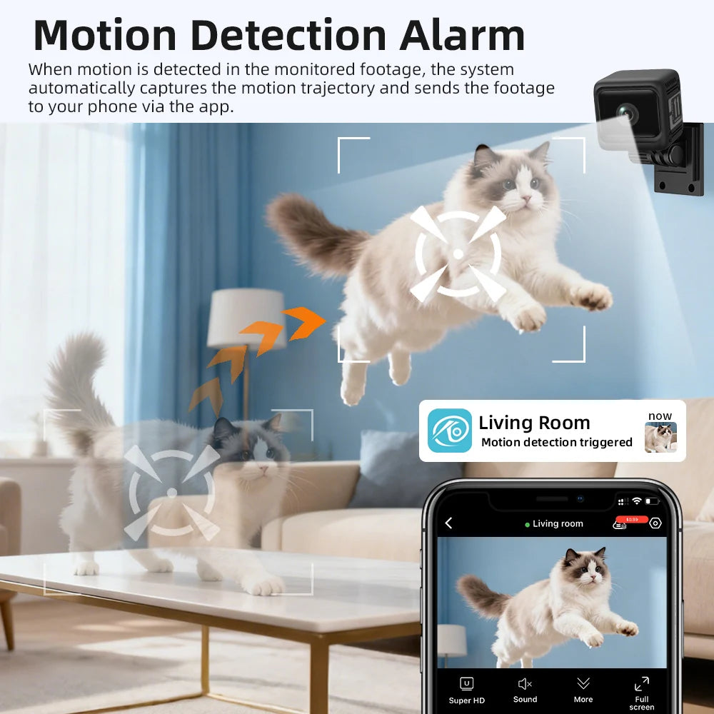 HD 1080P Mini Camera 2.4G WiFi Wireless Remote Monitoring Small Camera Home Video Recorder with 1600mAh Battery