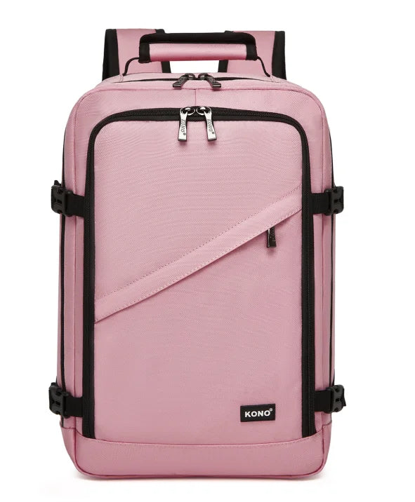 Kono Cabin bag 40x20x25 cm for Ryanair Under Seat hand luggage Backpack, Cabin Size 20L Black Minimalist