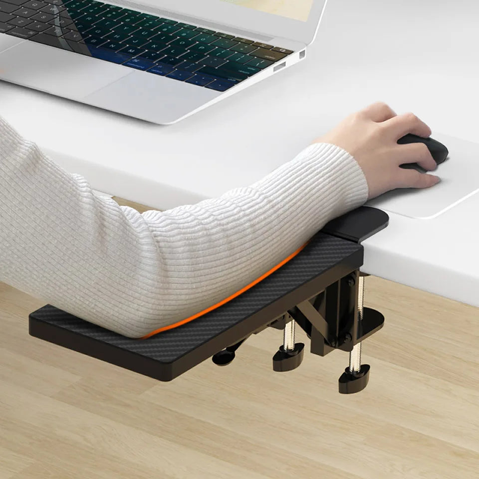 HKXA Computer Arm Support Ergonomic Adjustable Desk Armrest Sturdy Mouse Arm Support Computer Desktop Extender for Home Office