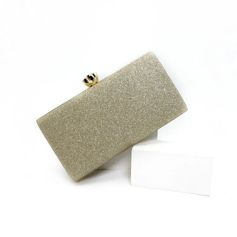 Shiny Glitter Evening Clutch Bag Women Wedding Purse Party Banquet Handbag Lady Elegant Daily Club Chain Crossbody Shoulder Bag