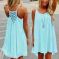 2016 Summer Fshion  2016 Hot New Sexy Women's Summer Casual Sleeveless Strap Backless Beach Dress for Evening Party